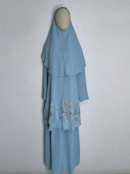 Cralom Cralom Ramadan Abaya Set - Modest Muslim Women's 3 Piece