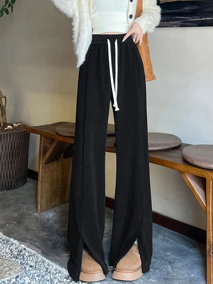 Cralom Women's High Waist Lace Up Wide Leg Pants