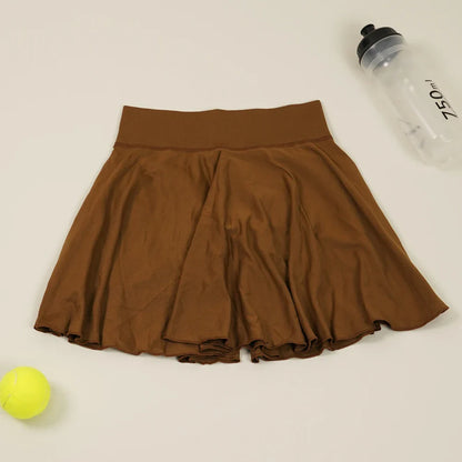 Cralom Women's Tennis Skirt with Built-in Yoga Shorts and Stretchy Quick-Dry Material