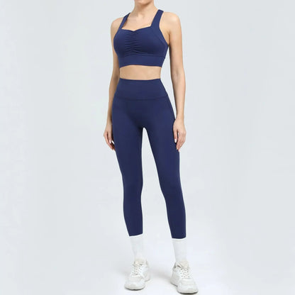 Cralom Seamless Yoga Set: Sports Bra & Butt Lifting High Waist Leggings