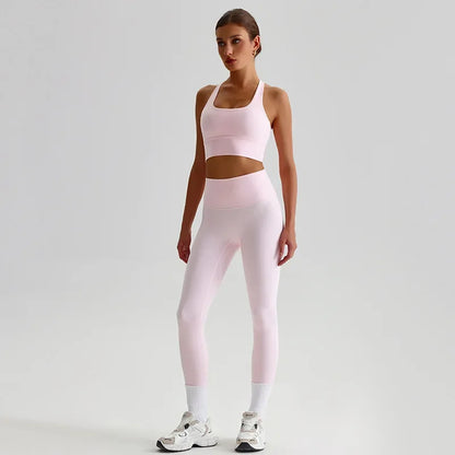 Cralom Seamless Yoga Set: Backless Sports Bra & Booty-Lifting Leggings