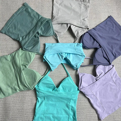 Cralom Seamless Longline Strappy Bra Tank Top with Pads for Yoga and Gym