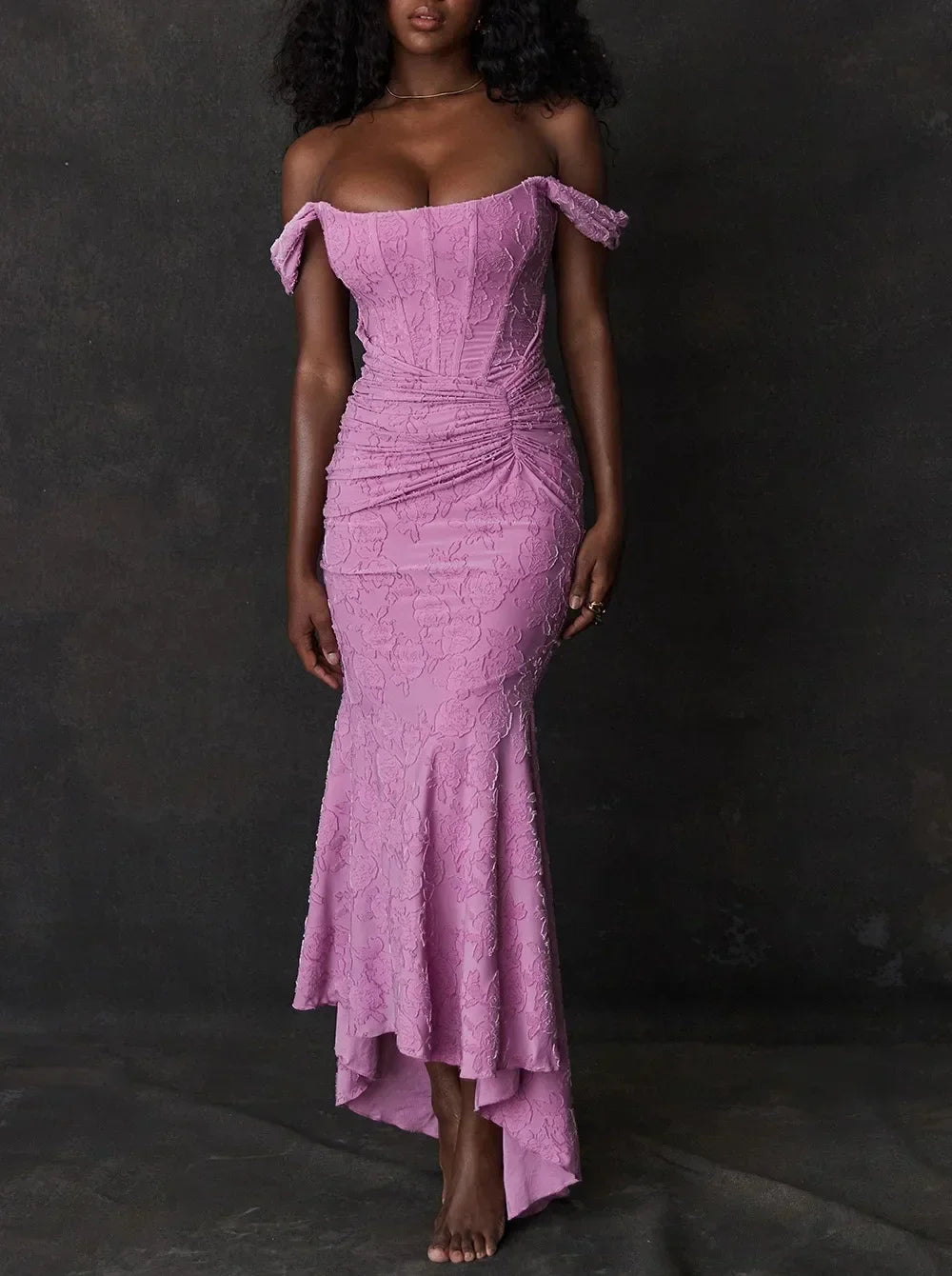Cralom Embroidered Spaghetti Strap Midi Dress