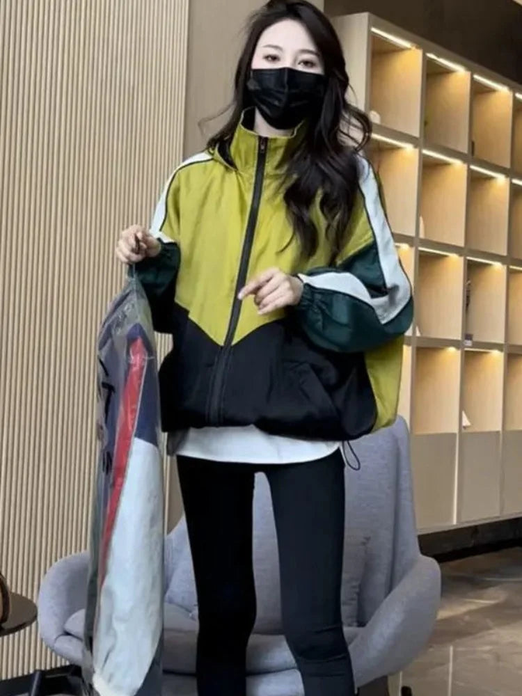 Cralom Zipper Sweatshirt Jacket Women's Streetwear 2024 Luxury Fashion Coat
