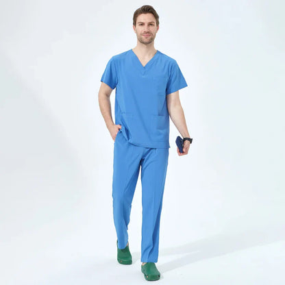 Cralom V-Neck Scrubs Set: Women's Slim Fit Surgeon Uniform Operating Room Stretch