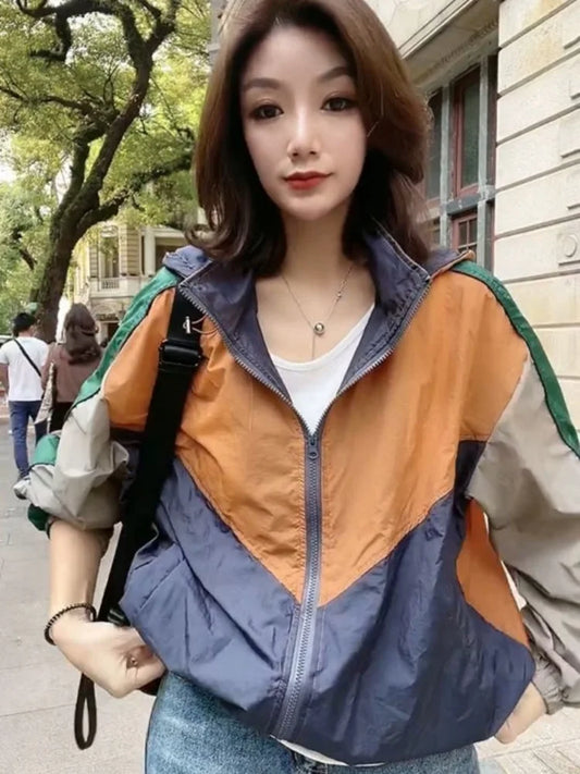 Cralom Zipper Sweatshirt Jacket Women's Streetwear 2024 Luxury Fashion Coat