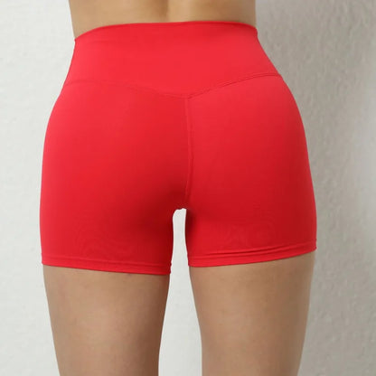 Cralom Peach Lift Yoga Shorts: High Waist Seamless Workout Stretch Shorts