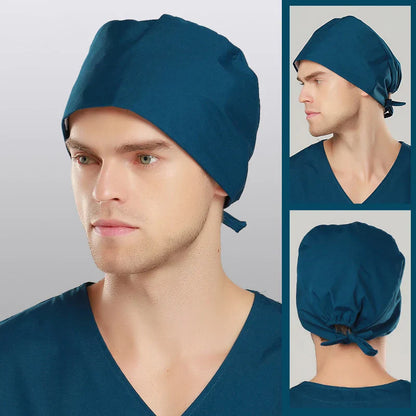 Cralom Navy Surgical Scrub Cap Unisex Poly-Cotton Clinical Hat