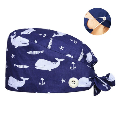 Cralom Cotton Scrub Caps with Sweatband for Medical Professionals
