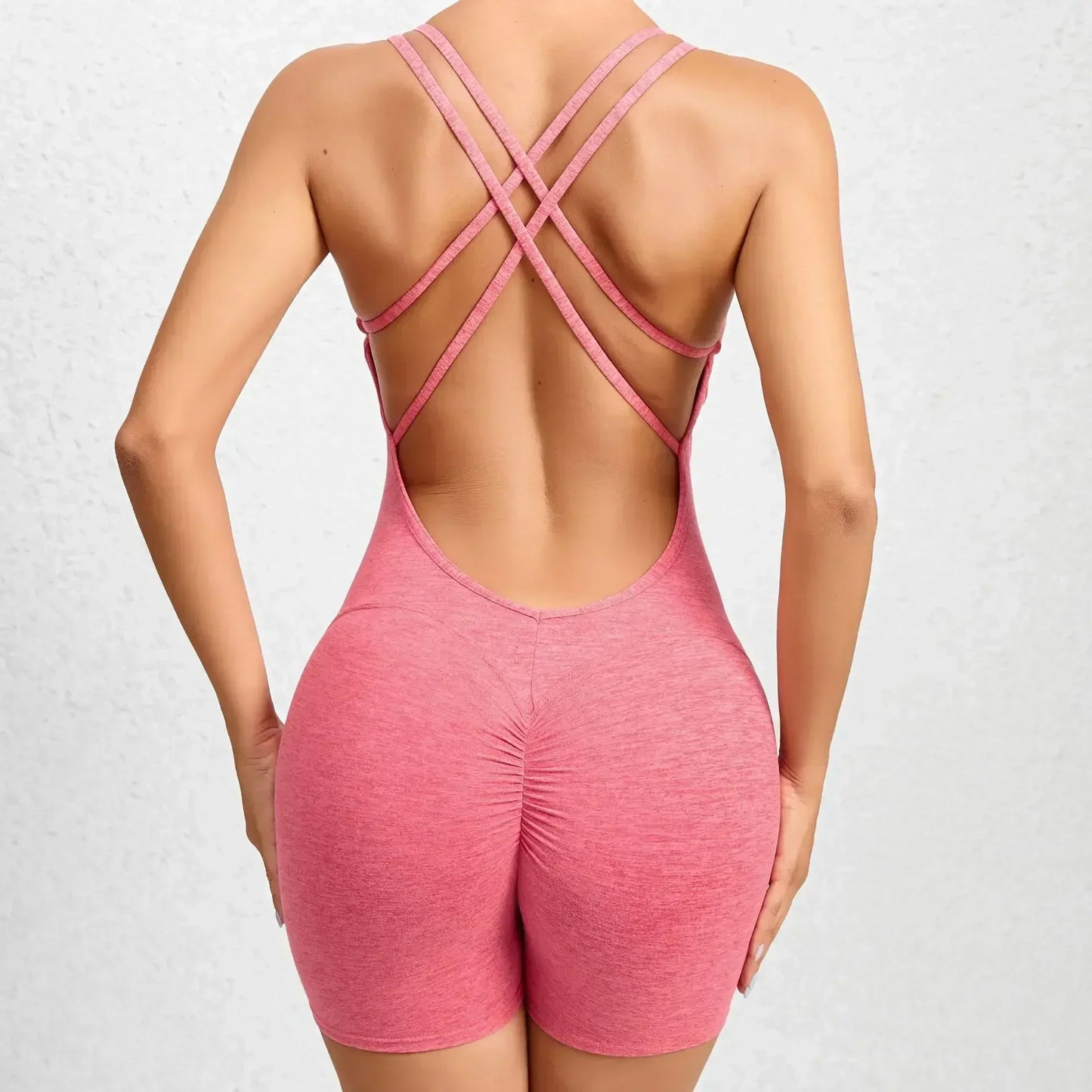 Cralom Pleated Yoga Jumpsuit Set for Women