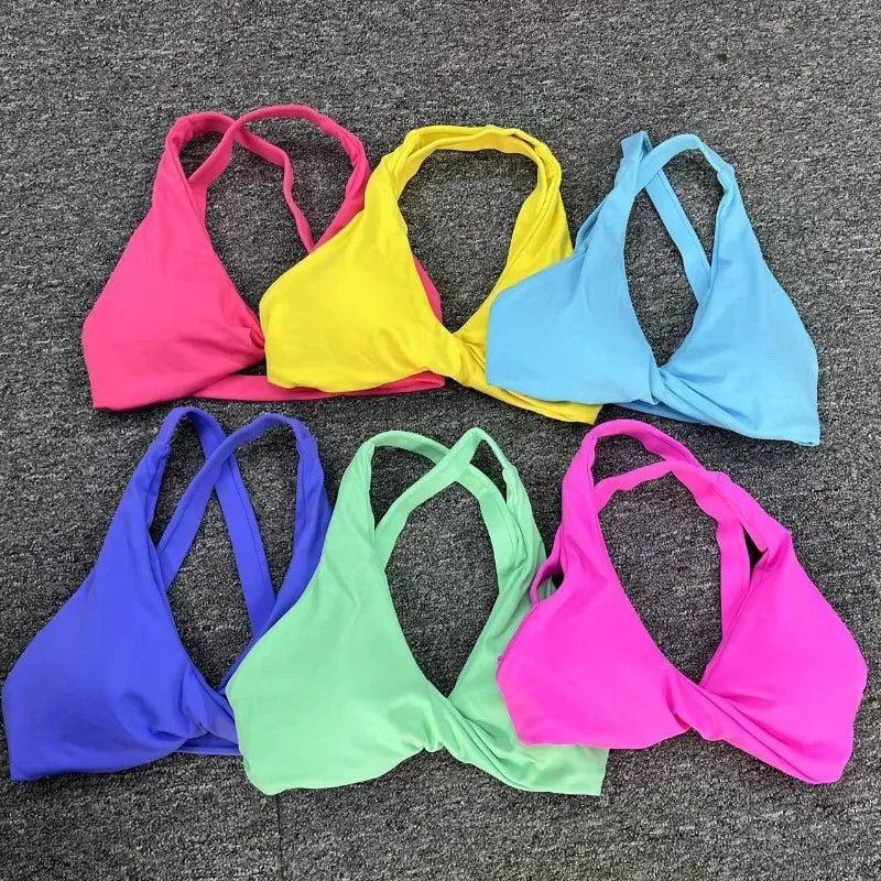 Cralom Naked-Feel Yoga Bra: Quick-Dry Cross Back Fitness Bra for Women