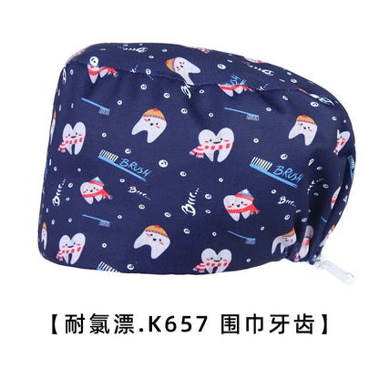 Cralom Silky Scrub Cap with Cordlock Adjustable Elastic Work Hat