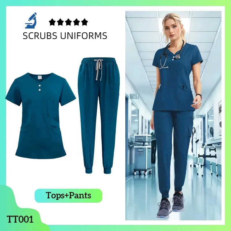Cralom Women's Lab Coat & Unisex Pants Set