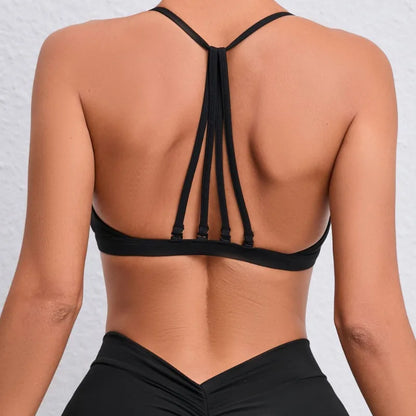 Cralom Seamless Racerback Yoga Bra - High Support & Sweat-Wicking