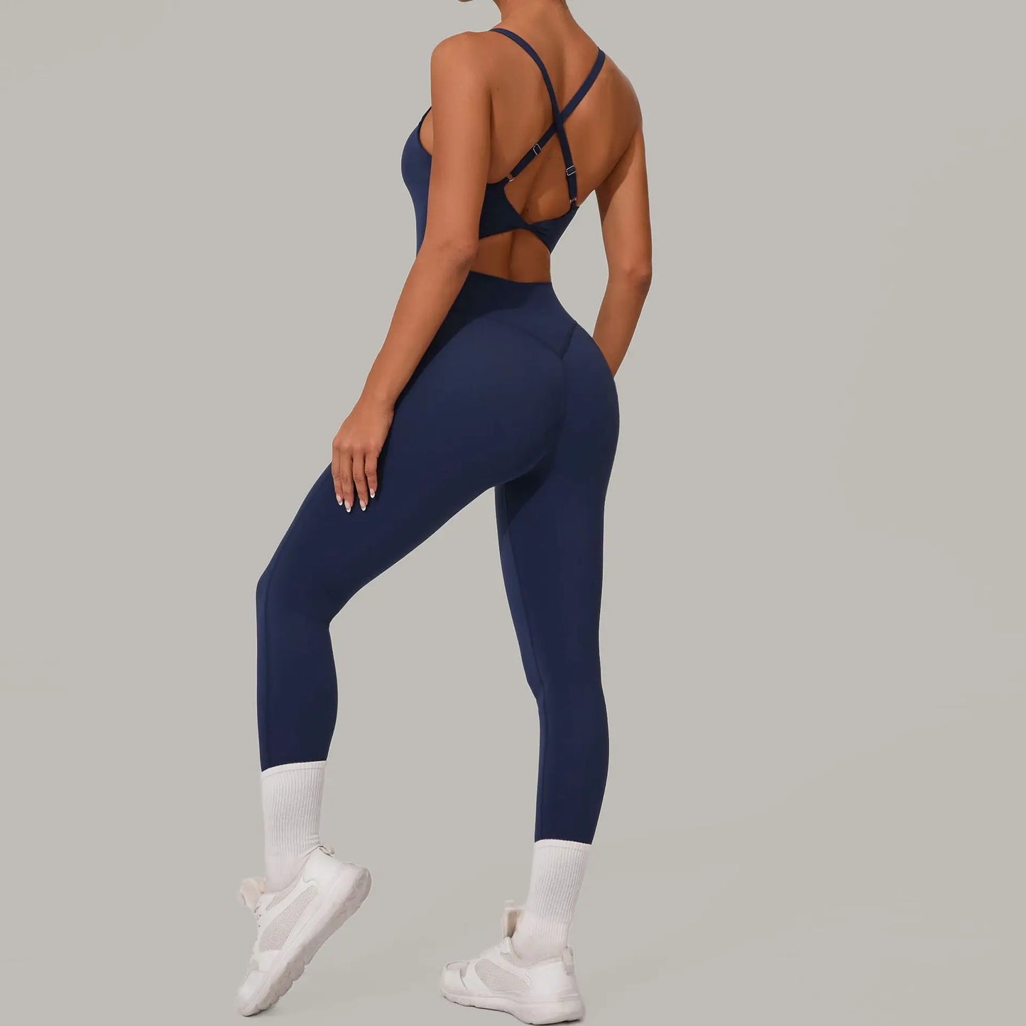 Cralom Women's Yoga Fitness Jumpsuit, High Elasticity, Lifts Buttocks, Gym Ready