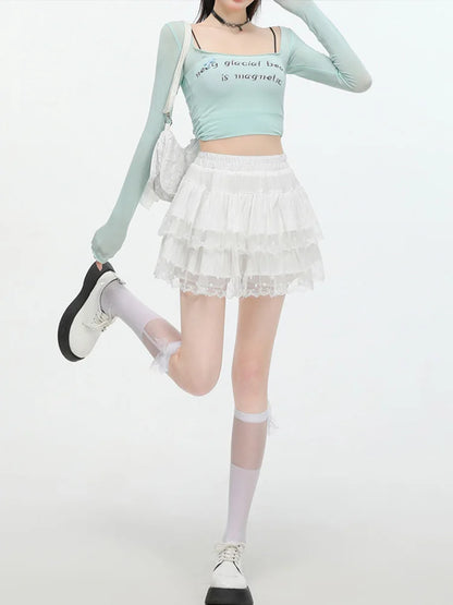 Cralom Sweet Lace A-Line Mini Skirt - New Spring 2025