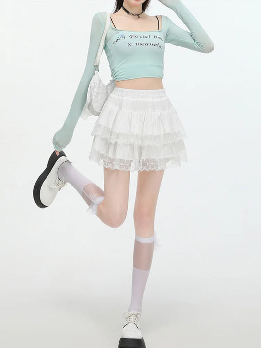 Cralom Sweet Lace A-Line Mini Skirt - New Spring 2025
