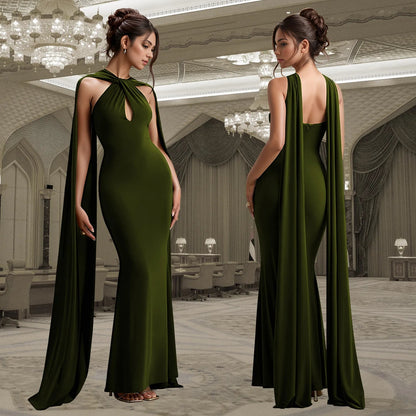 Cralom Women's Elegant Ribbon Solid Color Dress & Casual Long Skirt