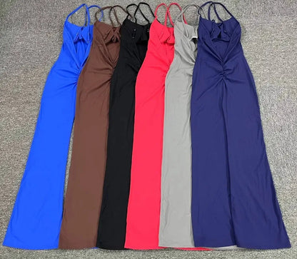 Cralom Cross Strap Yoga Jumpsuit - Flared Leg Fitness Suit