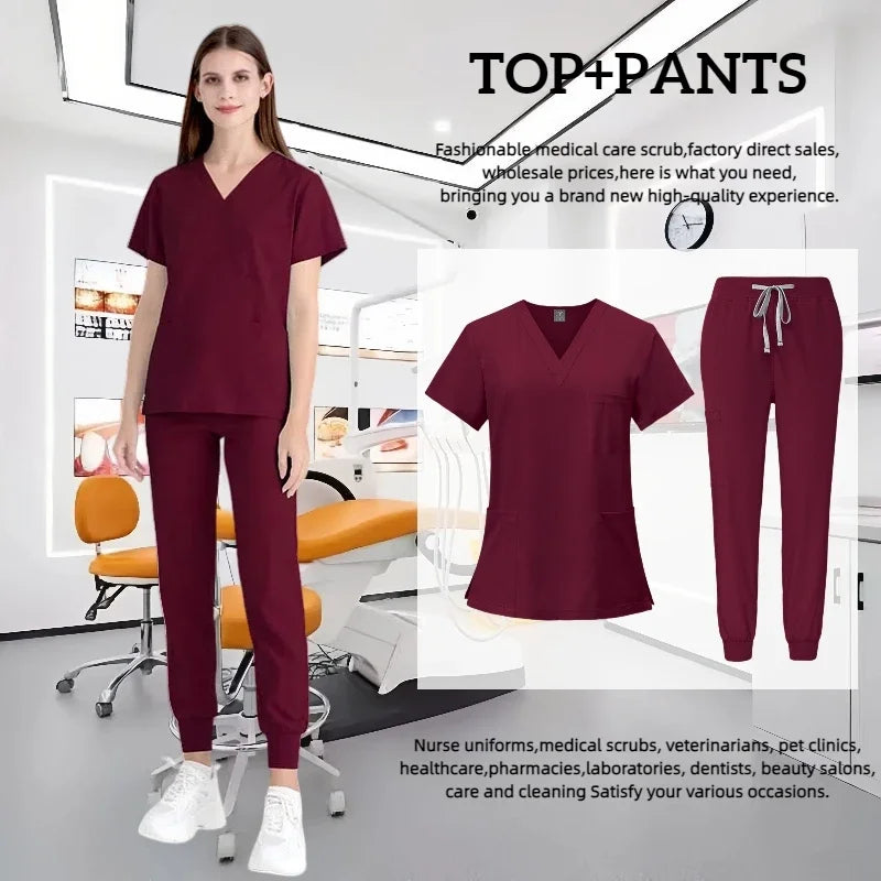 Cralom Spa Doctor Nursing Tunic Set: Scrubs Top + Pant