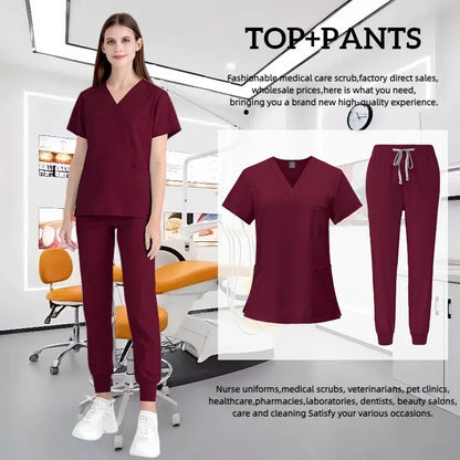 Cralom Spa Doctor Nursing Tunic Set: Scrubs Top + Pant