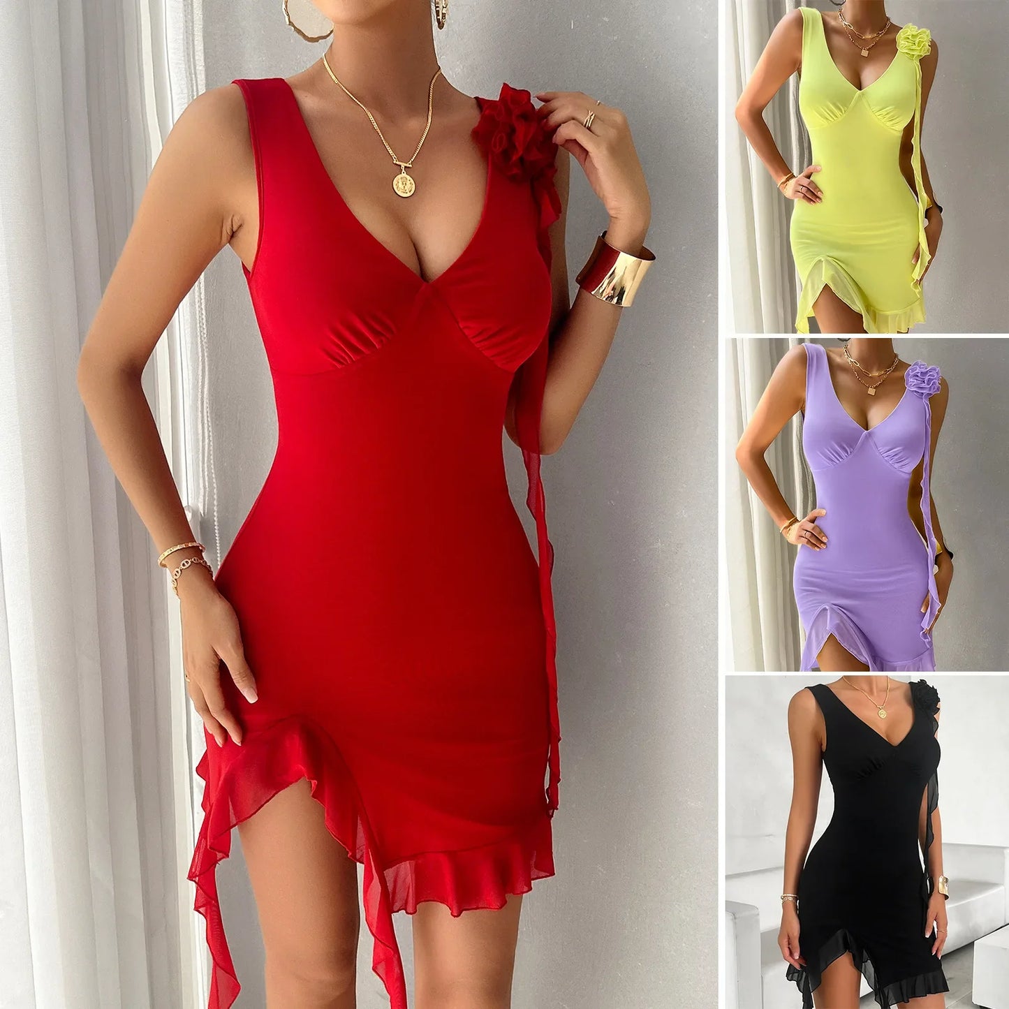 Cralom Floral Lace Backless Sleeveless Dress - Summer 2024
