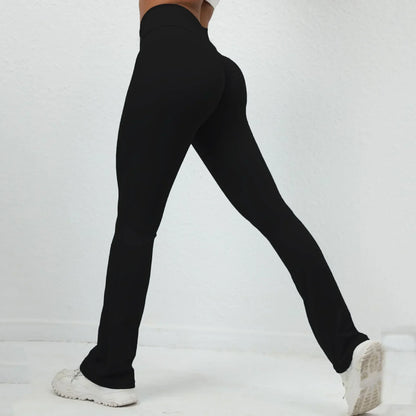 Cralom Seamless Yoga Leggings: High Waist Slimming Flared Pants for Women's Fitness