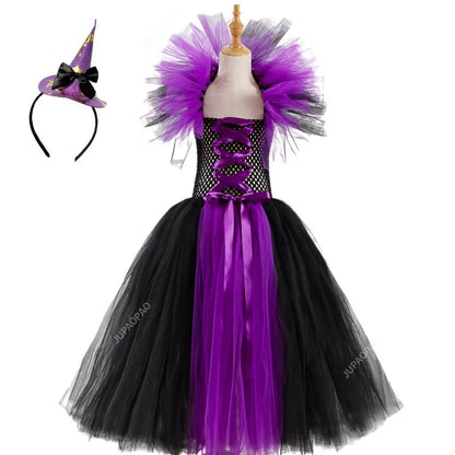 Cralom Witch Dress Evil Queen Cosplay Tutu Princess Outfit