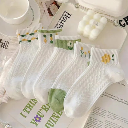 Cralom Striped Black & White Kids Short Socks for Spring & Summer